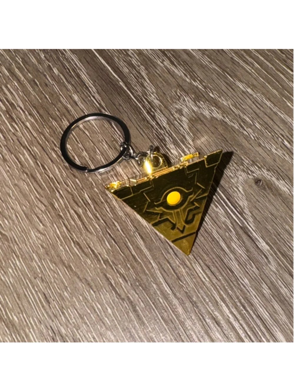 Yu-Gi-Oh! Triangle Millennium Puzzle Keychain One Size Gold Y2k